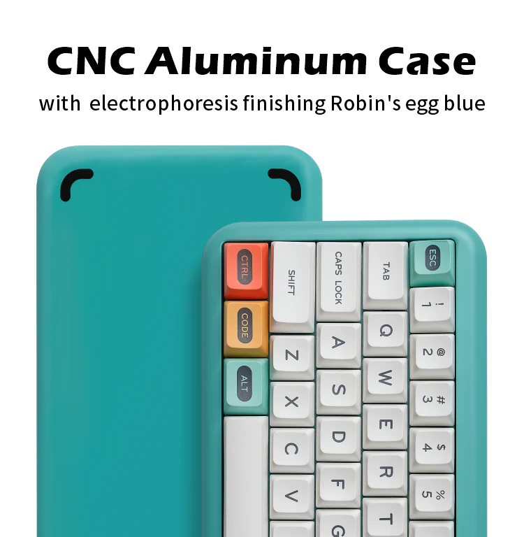 MelGeek Mojo Aluminum 60% Hotswapple RGB 5.2 Bluetooth Wireless &Wired Mechanical Keyboard - Image 8