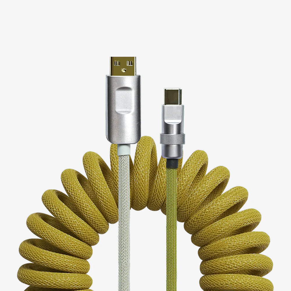 MelGeek Keyboard-Themed Hand Made Silver Aviator Coil Cables - Image 3