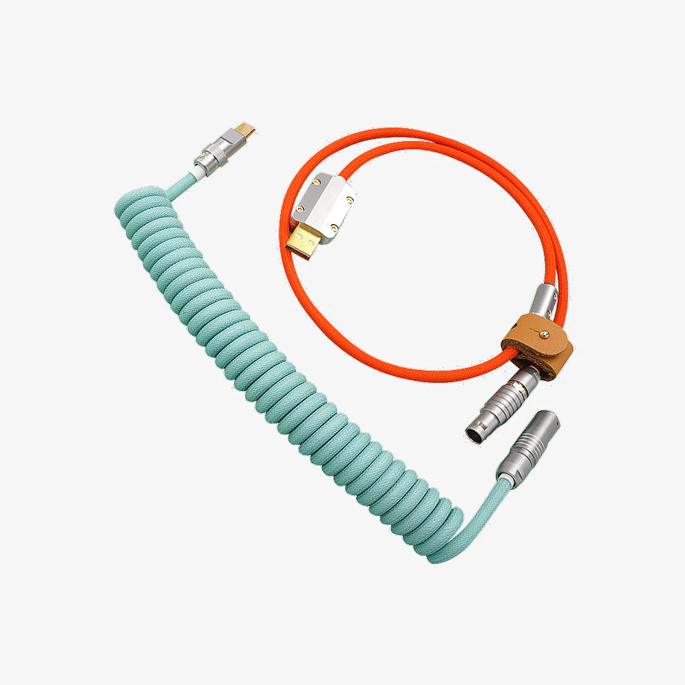 MelGeek Keyboard-Themed Hand Made Silver Aviator Coil Cables - Image 6