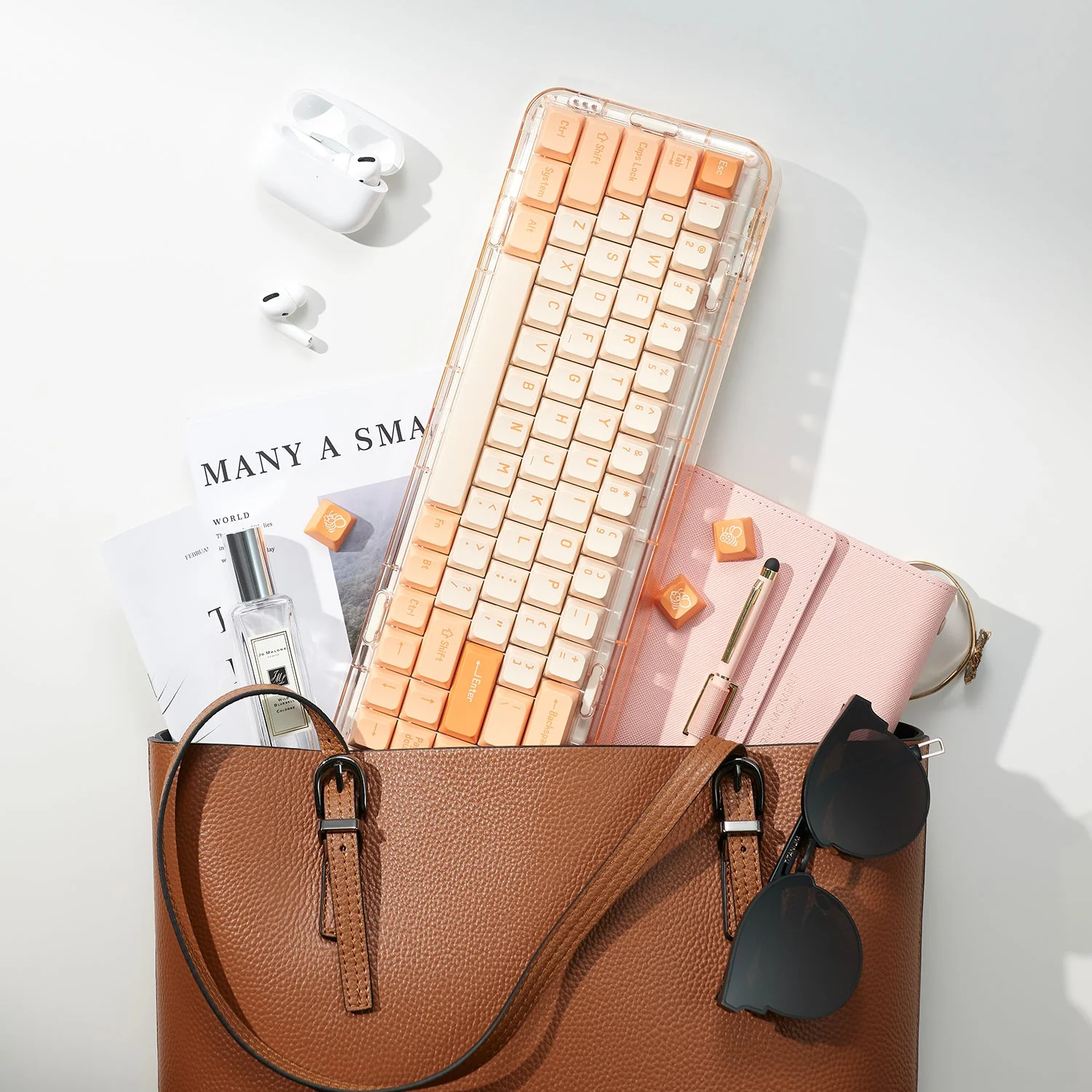 MOJO68 Mechanical Keyboard Rose - Image 4