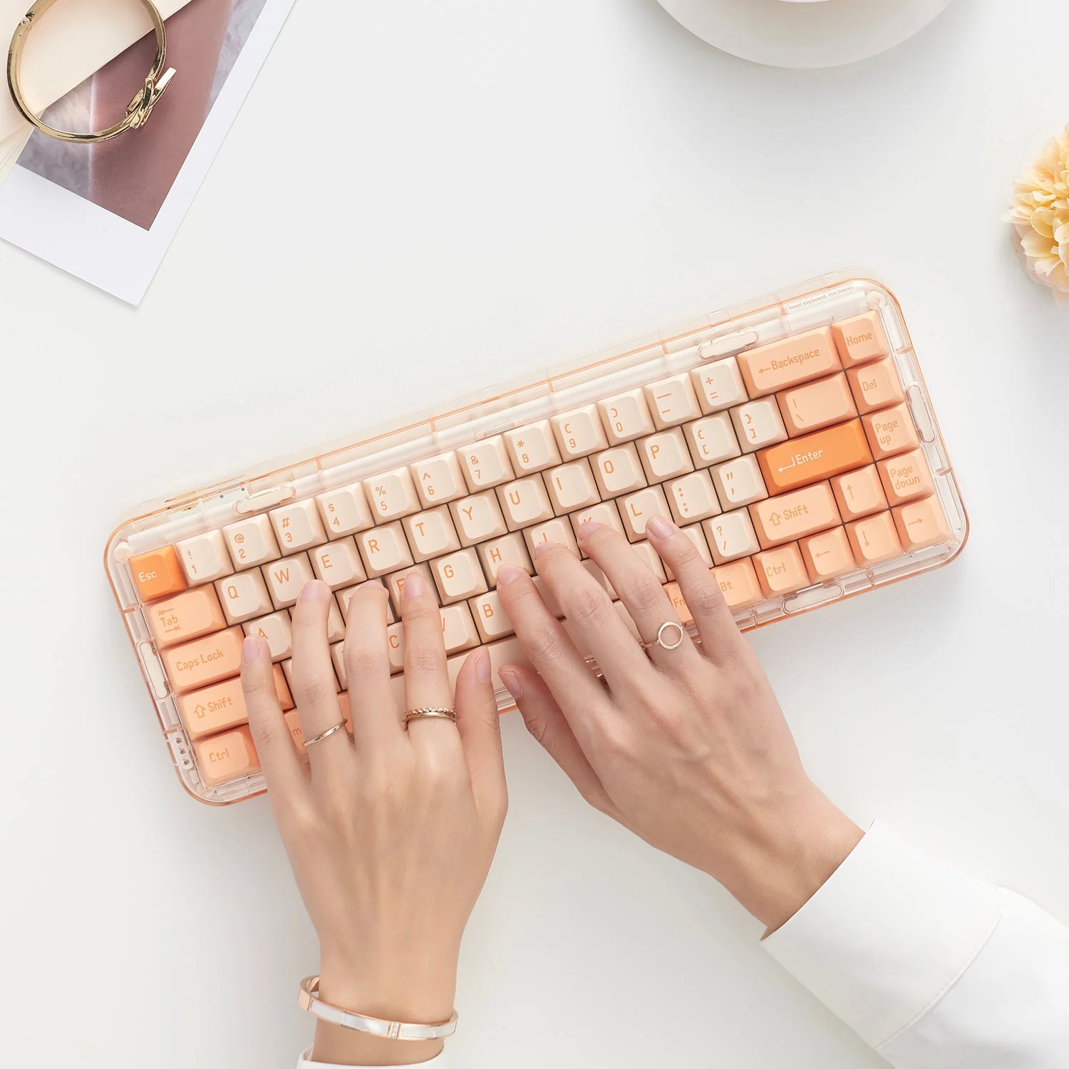 MOJO68 Mechanical Keyboard Rose - Image 6